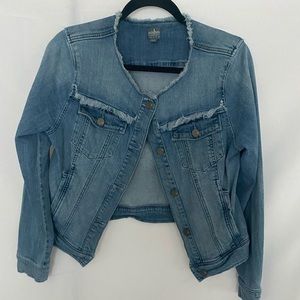 Denim distressed jacket size M